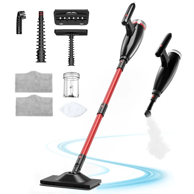 Teendow 6 in 1 Rotated Steam Mop Cleaner with 600ML Removable Tank